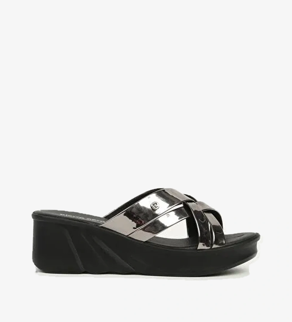 Pierre Cardin Platin Kadın Topuklu Terlik PC-7486 - Görsel 1