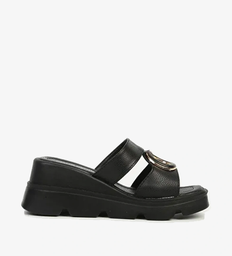 Pierre Cardin Siyah Kadın Topuklu Terlik PC-7534 - Görsel 1