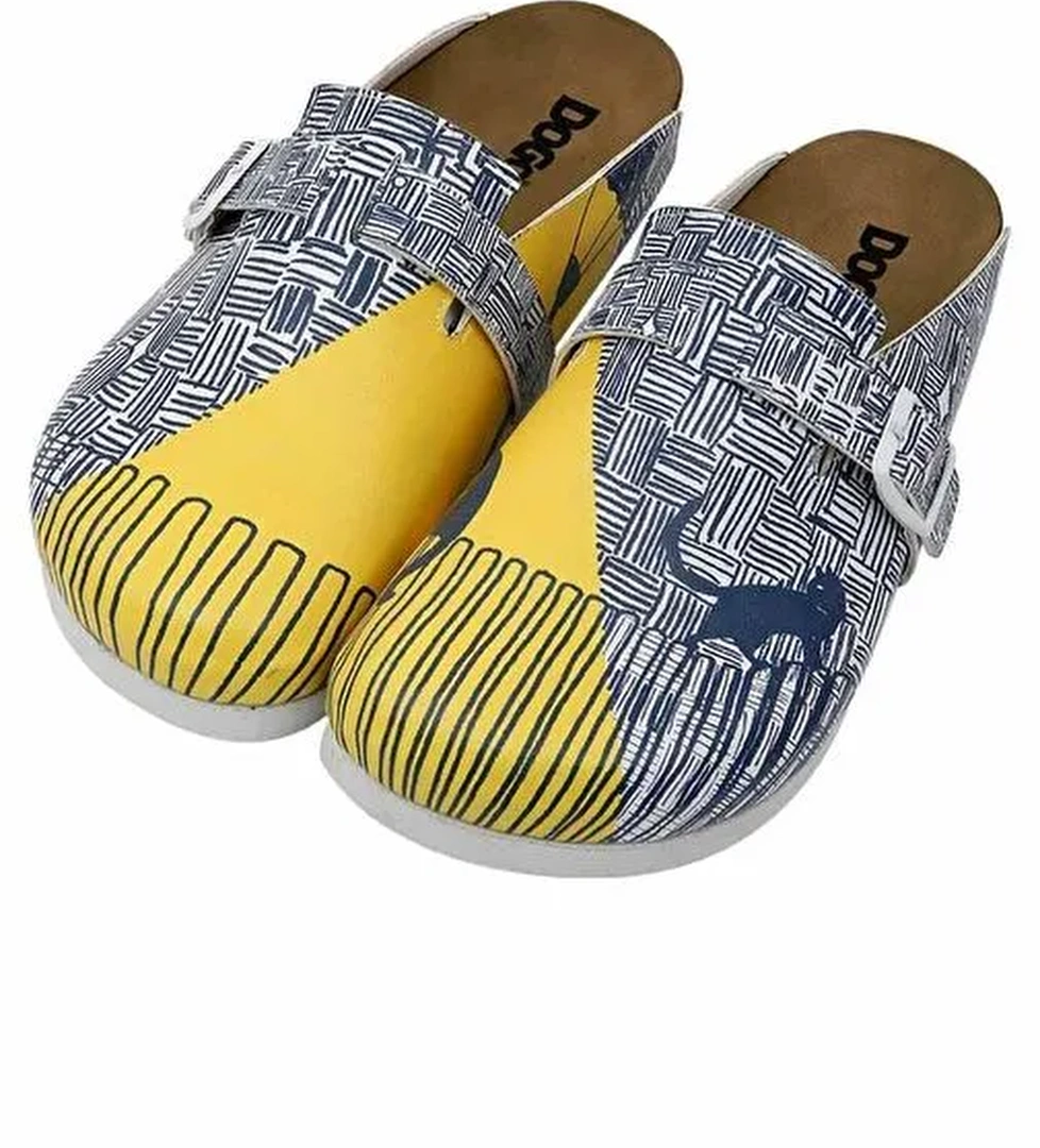 Kadın Vegan Deri Çok Renkli Terlik - Florasancat Tasarım - Görsel 1