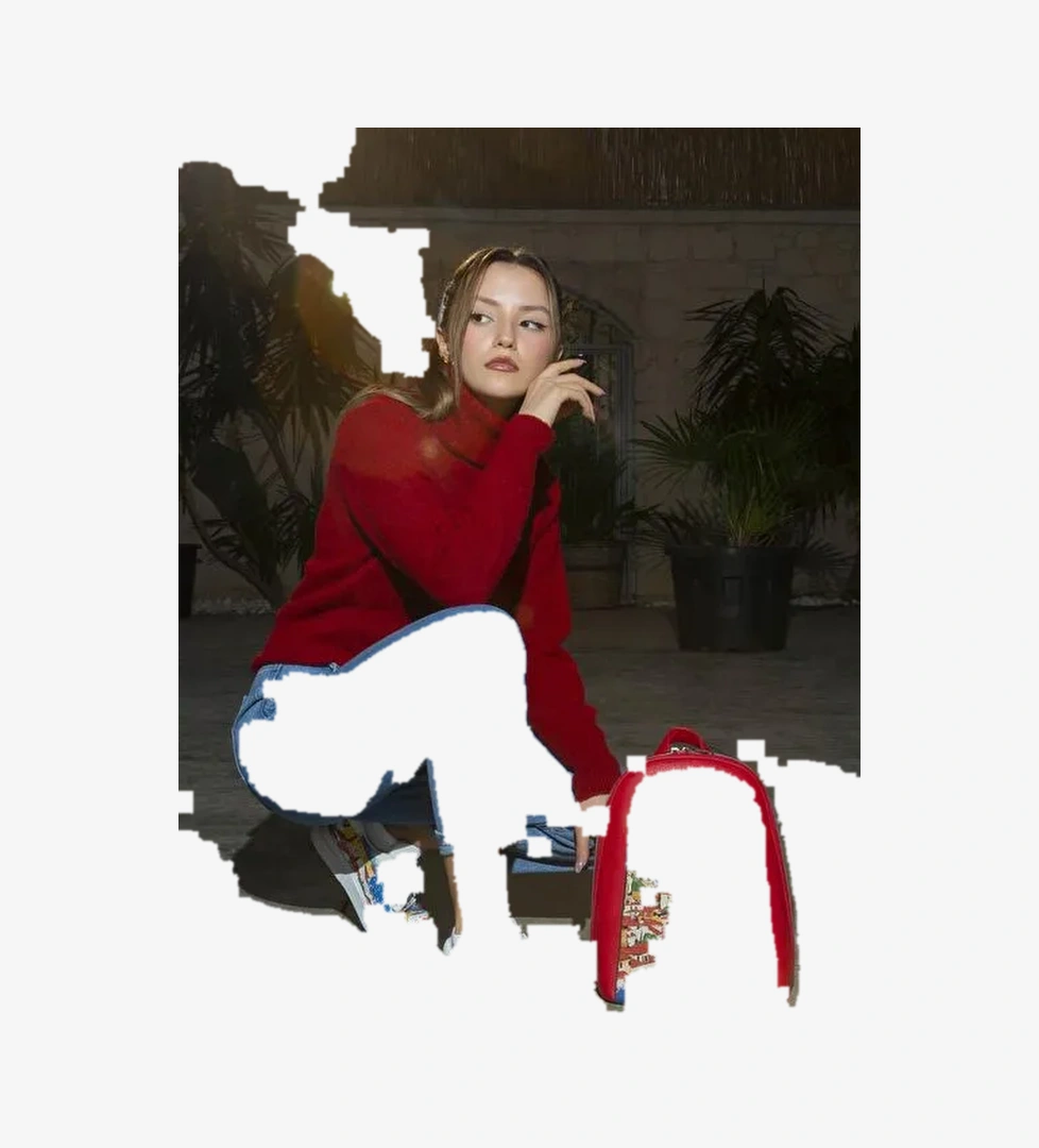 Kadın Vegan Deri Beyaz Sneakers - On the Roofs Tasarım - Görsel 1