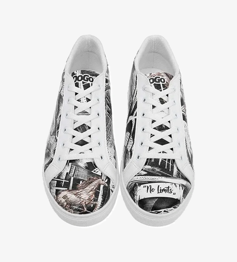 Erkek Vegan Deri Beyaz Günlük Sneakers - No Limits Tasarım - Görsel 1
