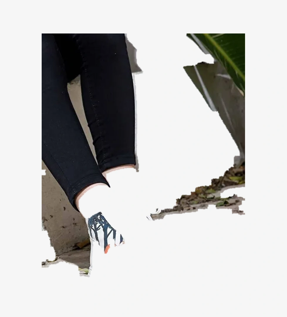 Kadın Vegan Deri Beyaz High Sneakers - Cuddling Season Tasarım - Görsel 1