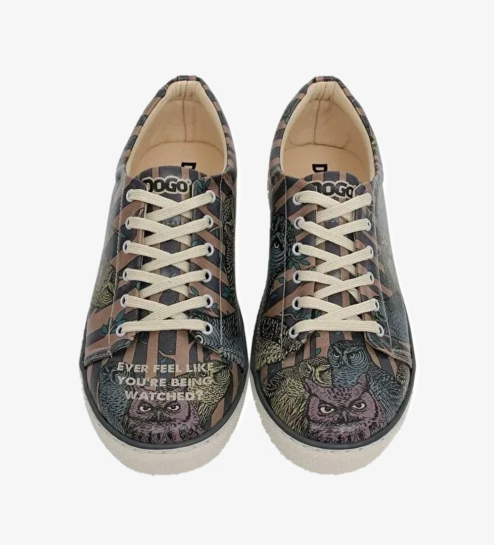 Erkek Vegan Deri Çok Renkli Günlük Sneakers - Ever Feel Like You're Being Watched Tasarım - Görsel 1