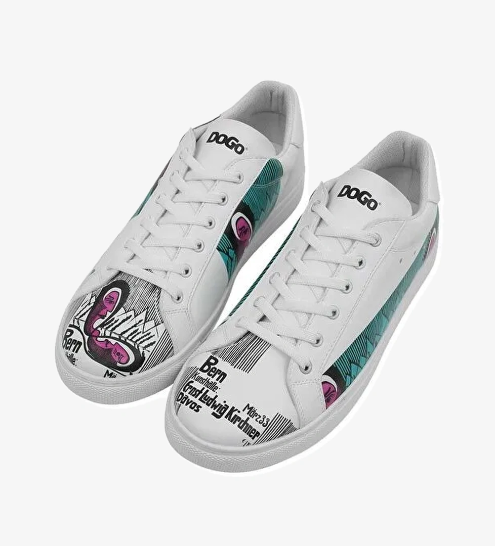 Erkek Vegan Deri Beyaz Sneakers - Kunsthalle Tasarım - Görsel 1