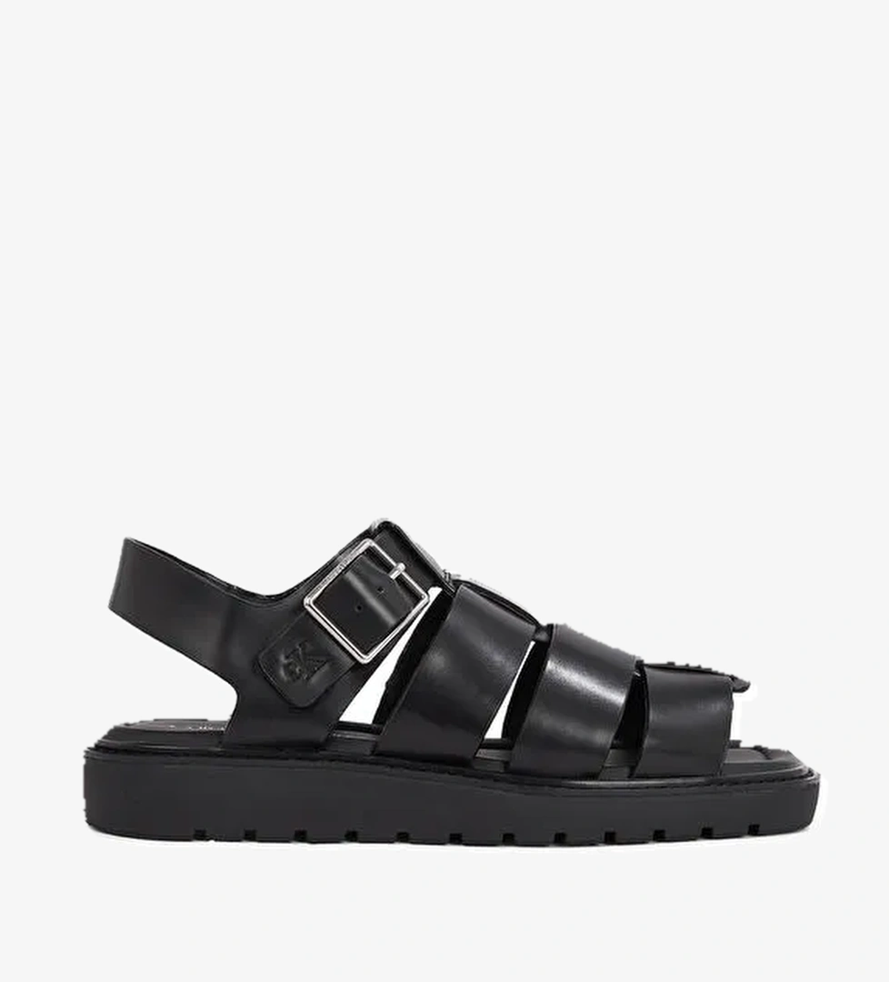 Calvin Klein Siyah Kadın Deri Sandalet YW0YW01700