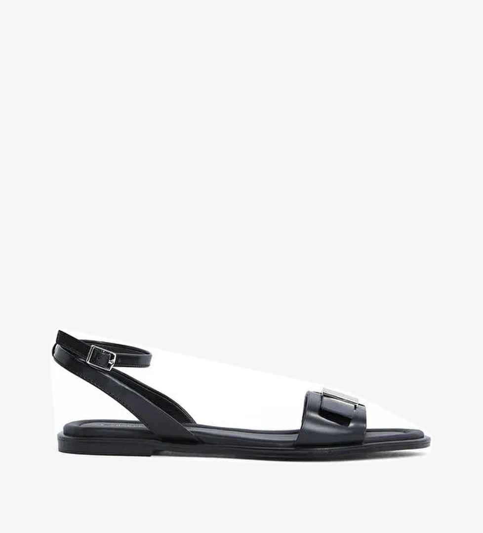 Calvin Klein Calvin Klein Siyah Kadın Deri Sandalet HW0HW02367 model görseli