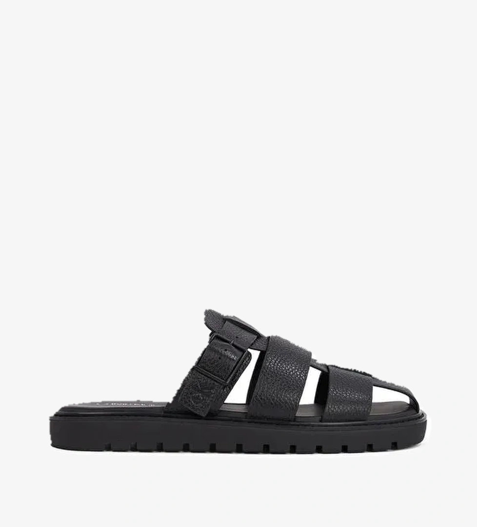 Calvin Klein Calvin Klein Siyah Erkek Deri Terlik SQ MOLDED SANDAL FISHERMAN model görseli