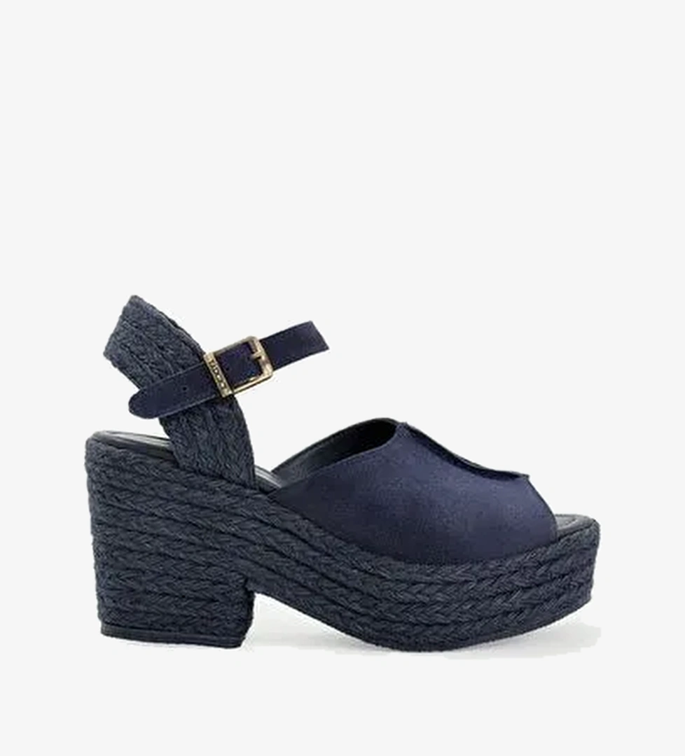 Hasır Toka Detaylı Yüksek Deri Espadril - Görsel 1