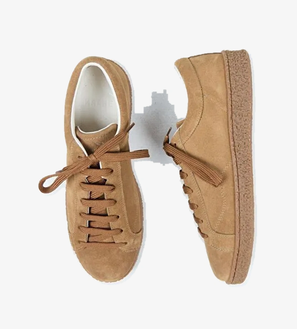 Krahe Chazz Erkek Hakiki Deri Bağcıklı Kum Sneakers - Görsel 1
