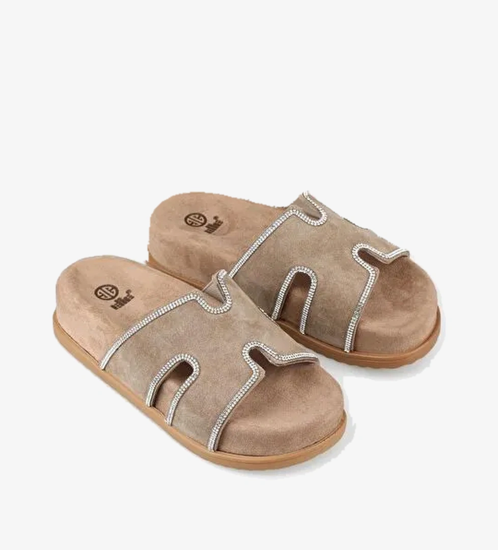 Vizon Deri Kadın Spor Terlik - Görsel 1