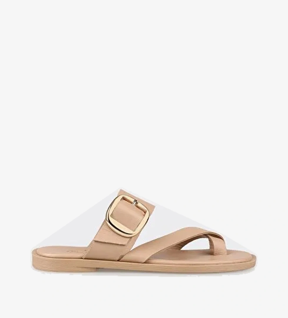 Naturel Deri Kadın Terlik - Görsel 1