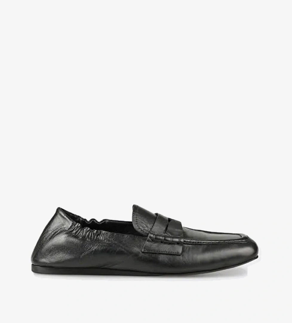 Siyah Deri Kadın Günlük Ayakkabı - Görsel 1