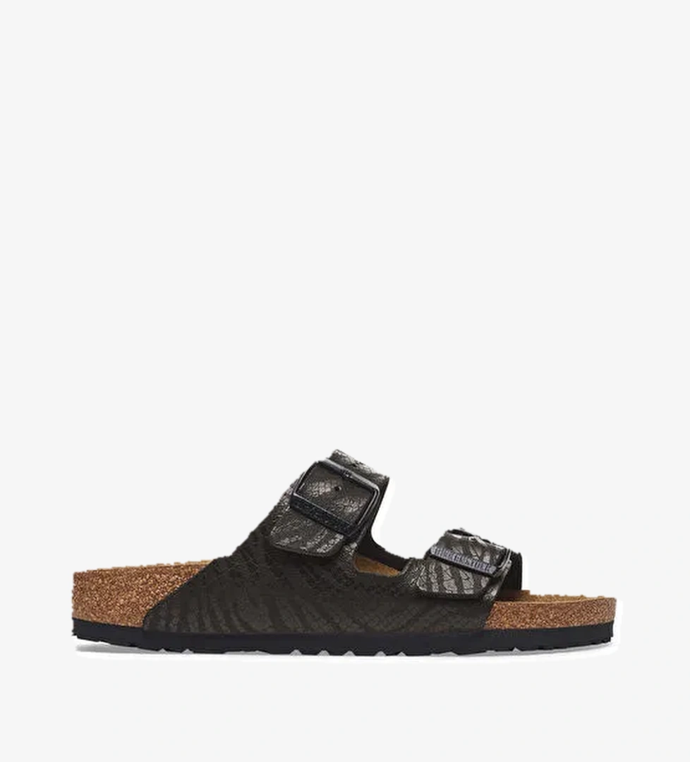 Birkenstock Siyah Kadın Deri Terlik ARIZONA BF ANIMAL PRINT - Görsel 1