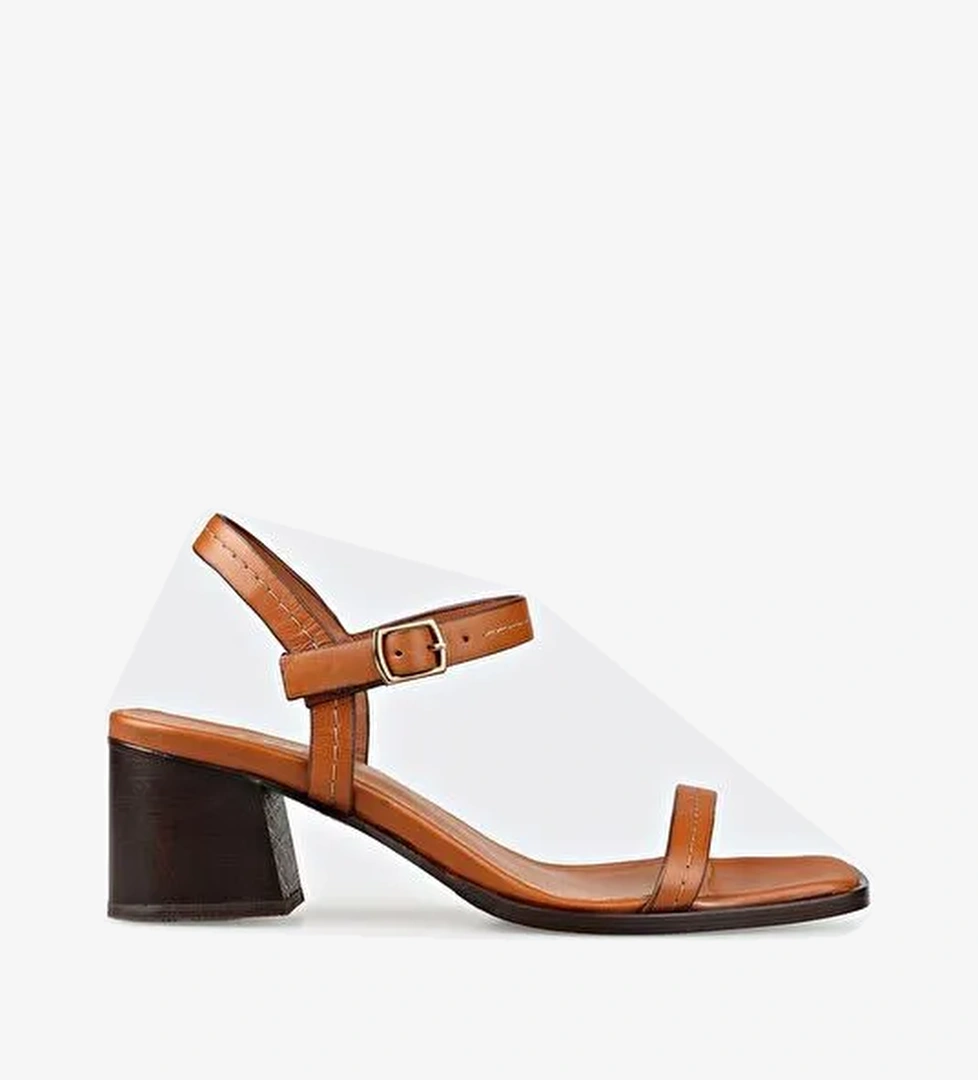 Taba Deri Kadın Sandalet - Görsel 1