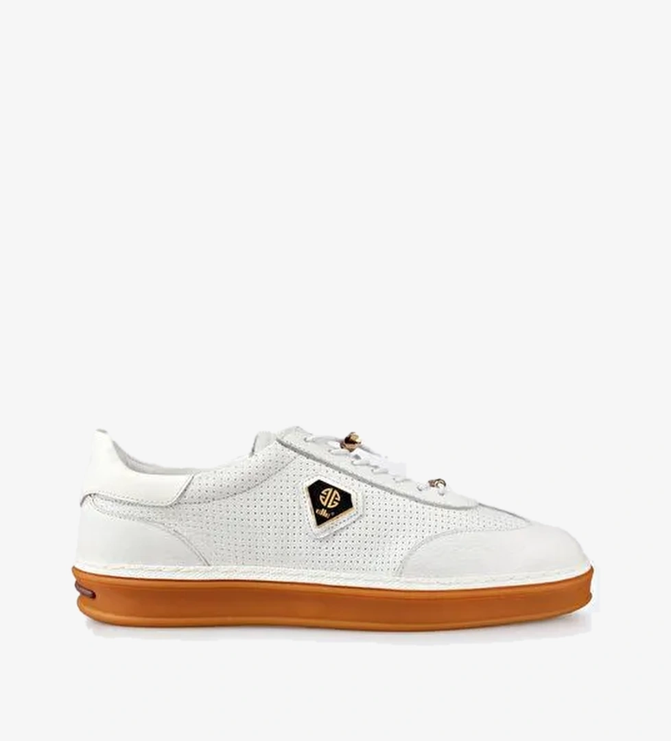 Beyaz Deri Erkek Spor Ayakkabı - Görsel 1