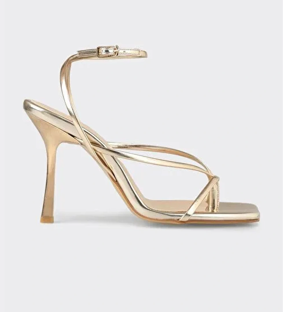 Gold Kadın Topuklu Sandalet - Görsel 1