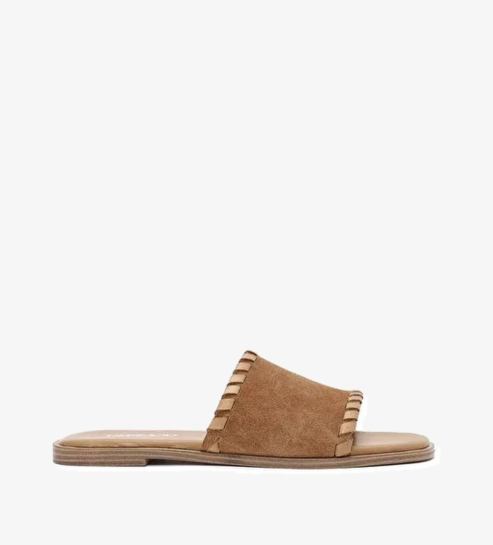 Kadın Taba Süet Deri Terlik 25SFD152110 - Görsel 1