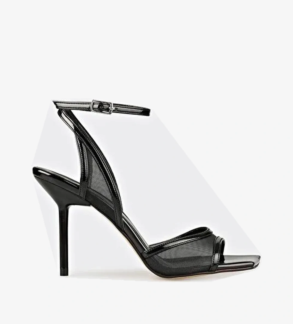 Siyah Kadın Topuklu Sandalet - Görsel 1
