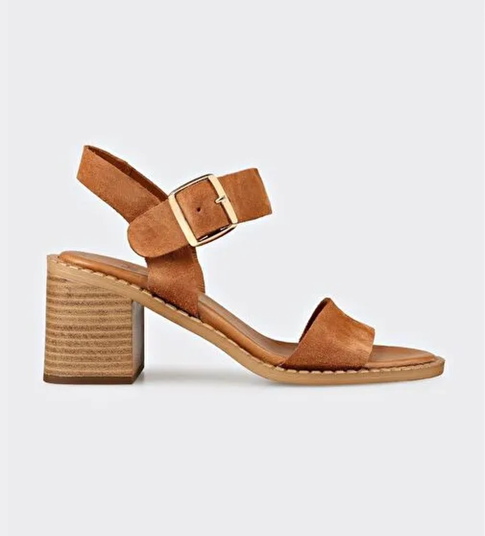 Taba Deri Kadın Sandalet - Görsel 1