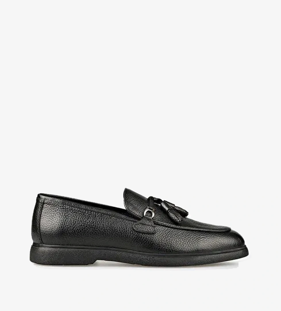 Siyah Deri Erkek Günlük Ayakkabı - Görsel 1