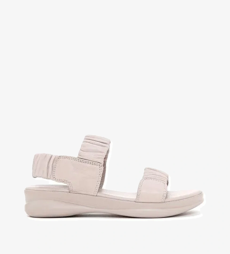 Kadın Vizon Deri Comfort Sandalet 25SFD150818 - Görsel 1