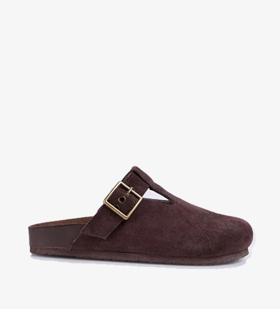 Fabrika Fabrika Kahverengi Bej Kadın Deri Terlik D-catalina model görseli