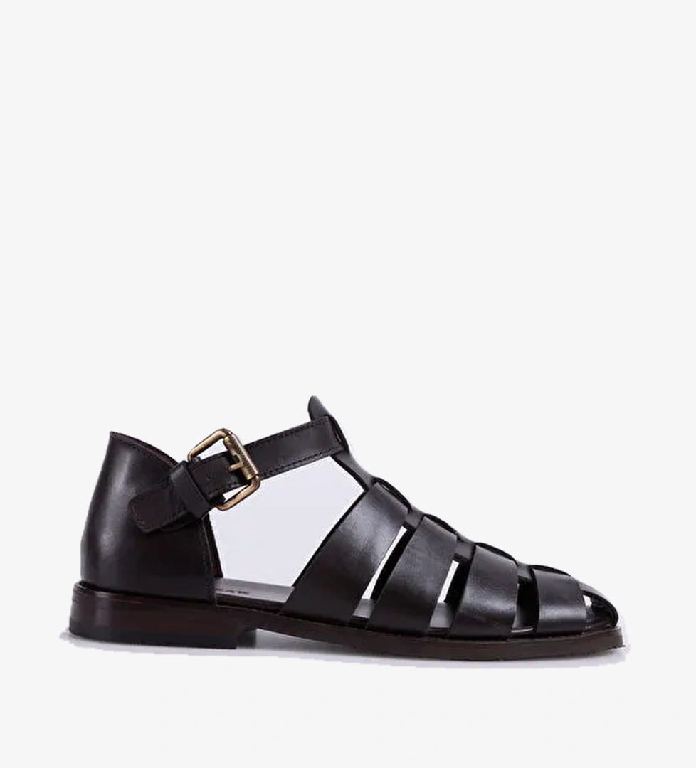 Divarese Kahverengi Kadın Deri Sandalet 5027099-107 - Görsel 1