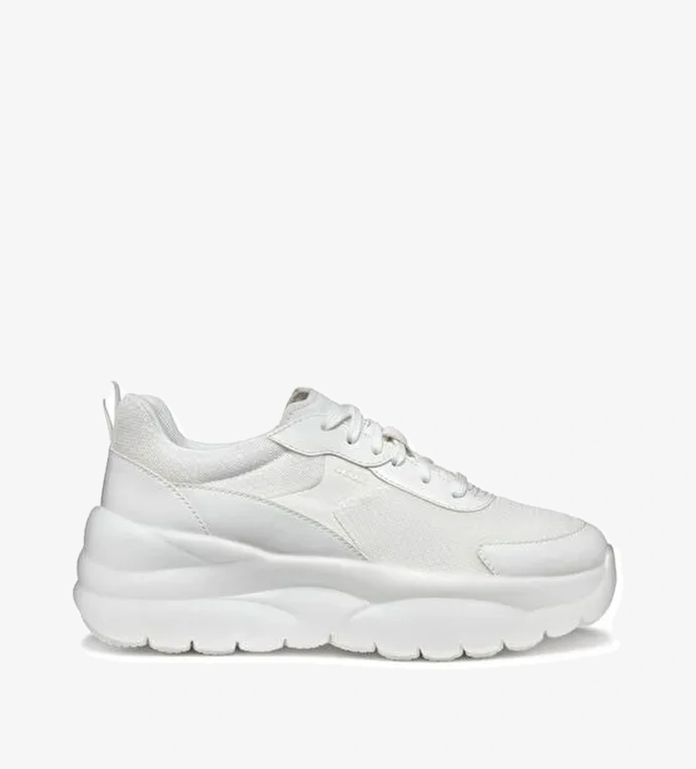 Geox Kadın Beyaz D Xtors D - Mesh + Geobuck Bağcıklı Kalın Tabanlı Sneaker D551FD01454C1000 - Görsel 1