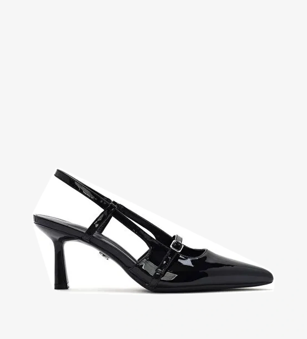 Kadın Siyah Arkası Açık İnce Topuklu Ayakkabı 25SFE493116 - Görsel 1