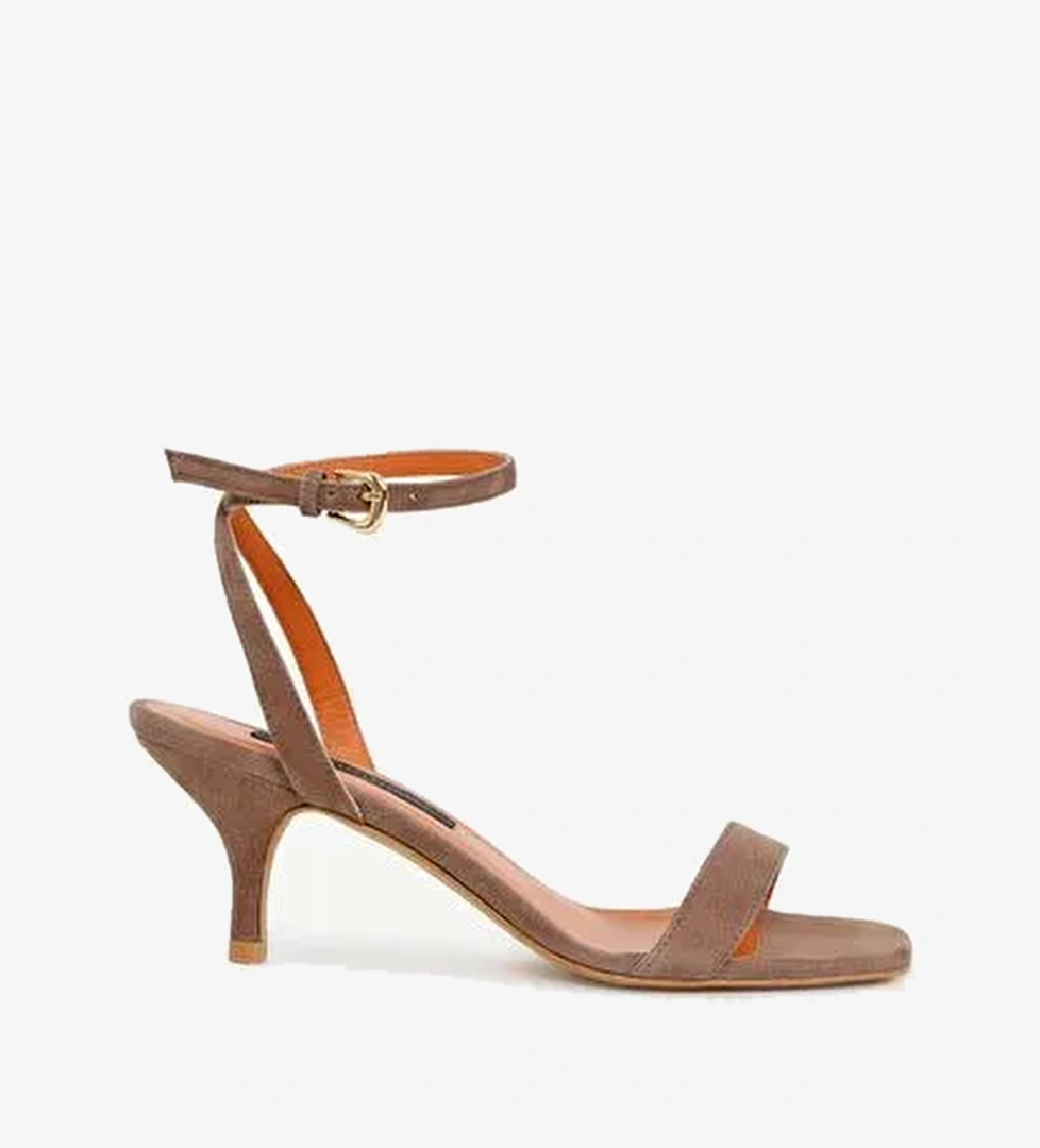 Tek Bantlı Deri Topuklu Ayakkabı - Görsel 1