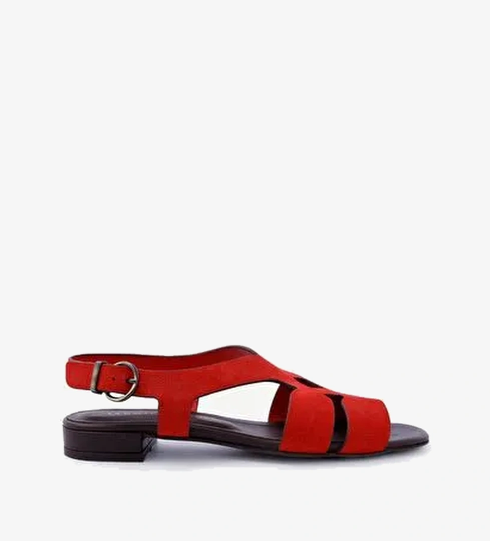 Çapraz Bant Detaylı Deri Sandalet - Görsel 1