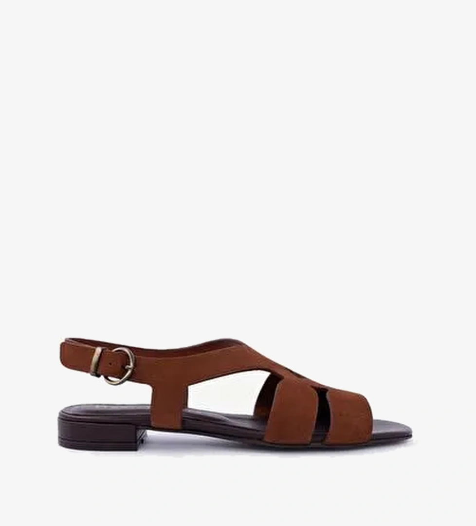 Çapraz Bant Detaylı Deri Sandalet - Görsel 1