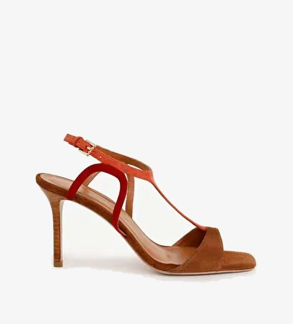 T Bantlı Deri Topuklu Ayakkabı - Görsel 1