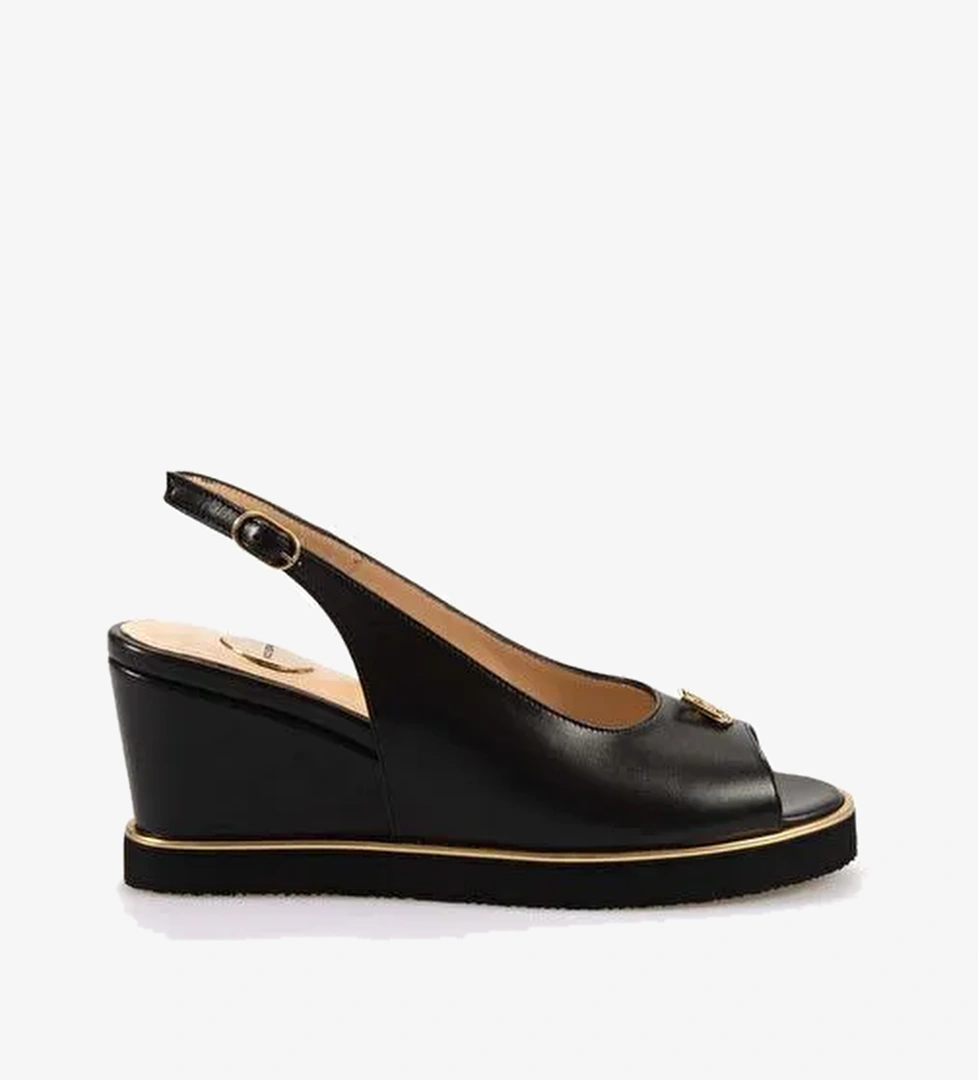 Mocassini Hakiki Deri Kadın Topuklu Sandalet 7689 - Görsel 1