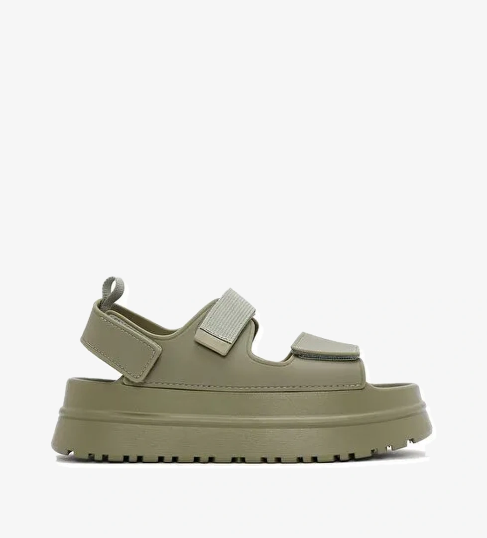 Kadın Haki Bantlı Kalın Tabanlı Jelly Sandalet 25SFE4753PV - Görsel 1