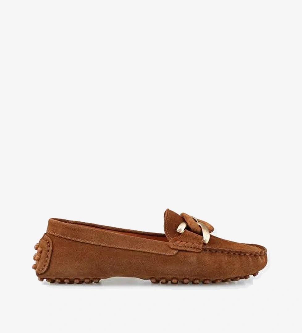 Taba Deri Kadın Günlük Ayakkabı - Görsel 1