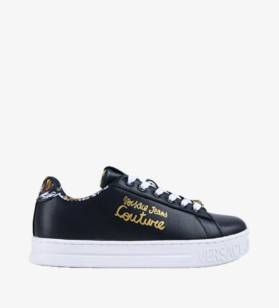 Versace Jeans Couture Siyah Kadın Deri Sneaker 78VA3SKL - Görsel 1