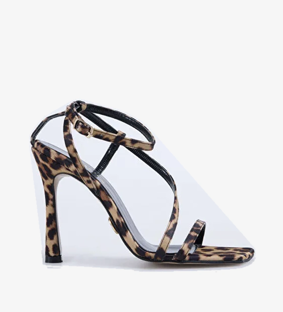 Fabrika Kahverengi Kadın Topuklu Ayakkabı BERTA LEOPAR - Görsel 1