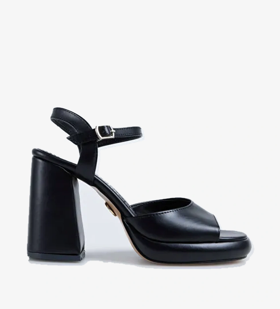 Fabrika Fabrika Bej Siyah Kadın Topuklu Ayakkabı Nosah model görseli