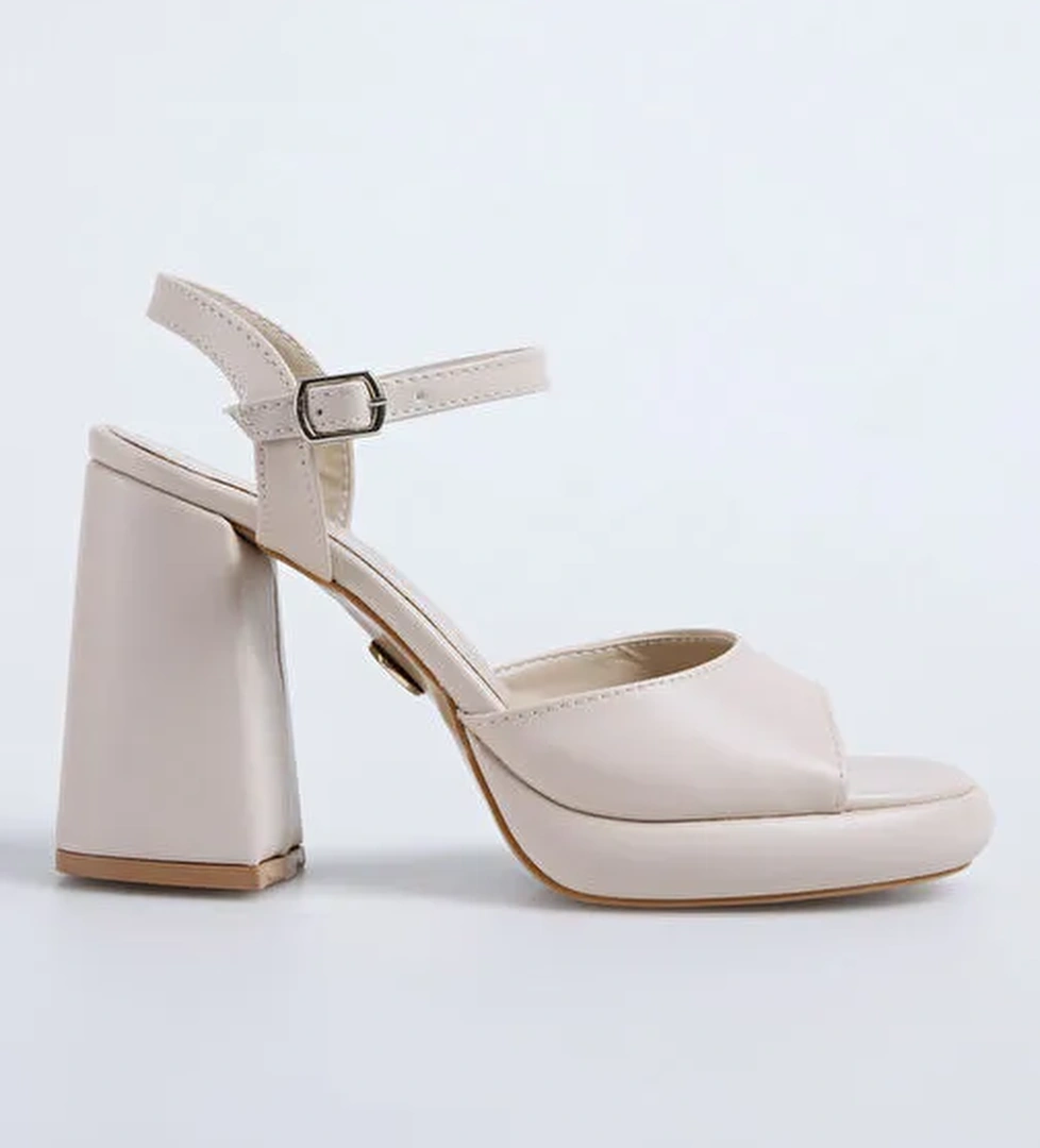 Fabrika Bej Kadın Topuklu Ayakkabı NOSAH