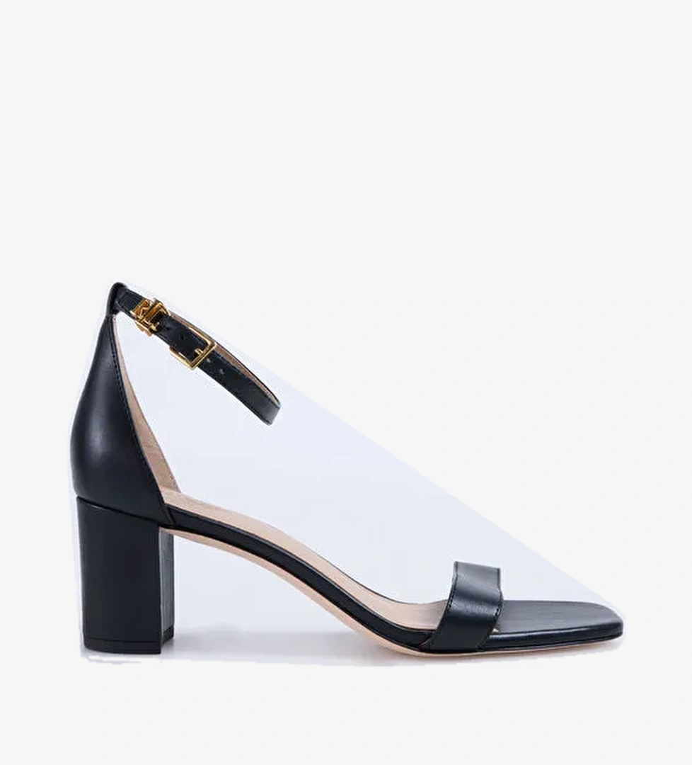 Lauren Ralph Lauren Lauren Ralph Lauren Siyah Kadın Deri Topuklu Ayakkabı 802927949001 model görseli