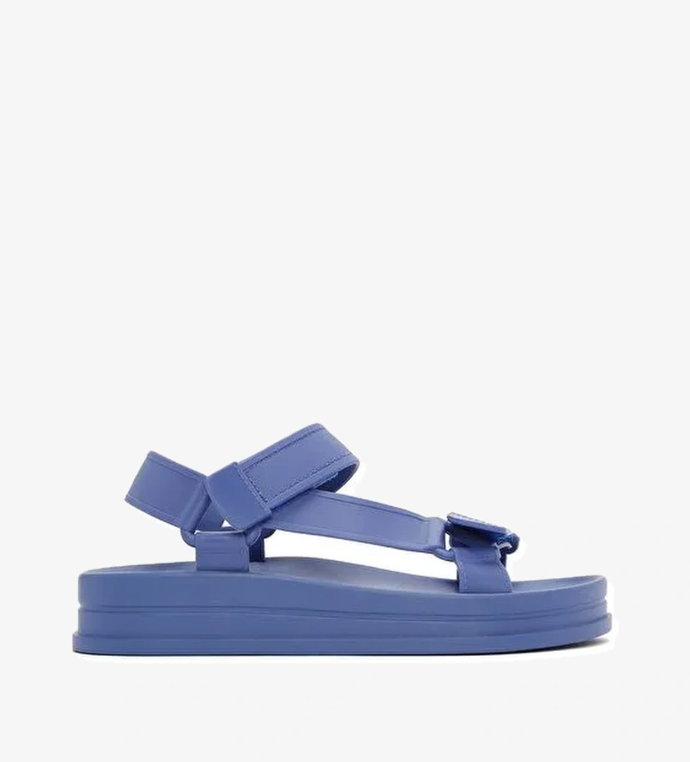 Kadın Mavi Bantlı Kalın Tabanlı Jelly Sandalet 25SFE4752PV - Görsel 1