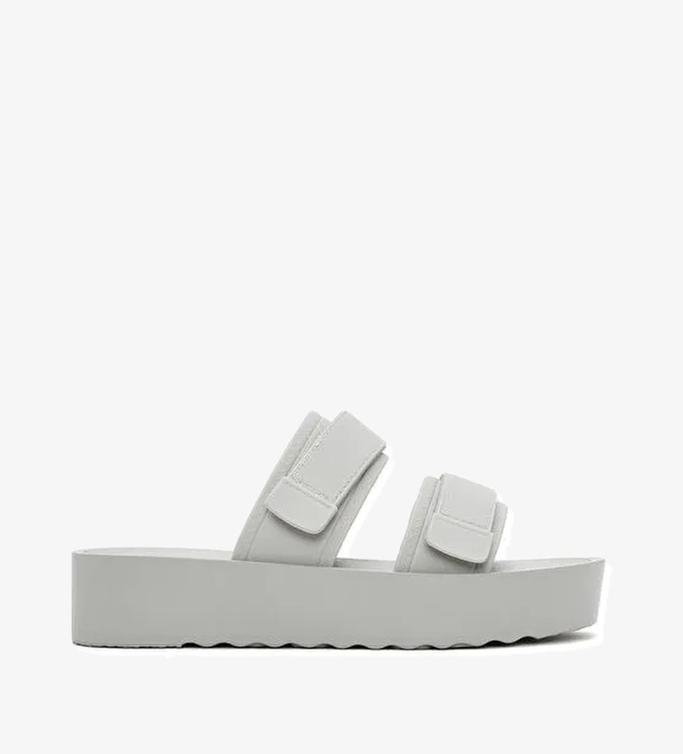 Kadın Gri Bantlı Kalın Tabanlı Jelly Terlik 25SFE4751PV - Görsel 1