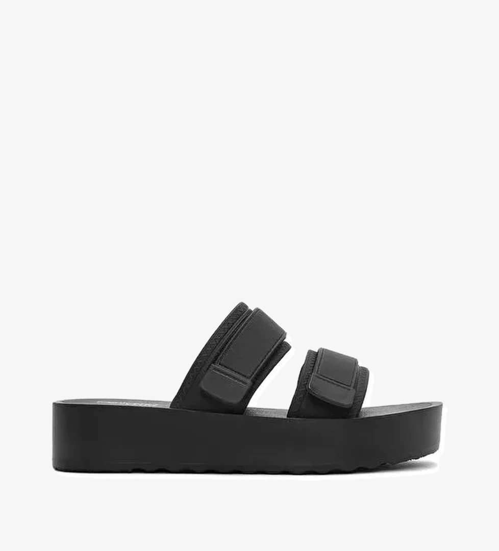 Kadın Siyah Bantlı Kalın Tabanlı Jelly Terlik 25SFE4751PV - Görsel 1