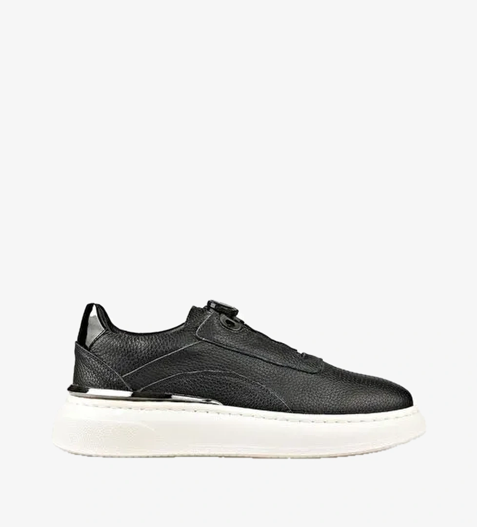 Siyah Deri Erkek Spor Ayakkabı - Görsel 1