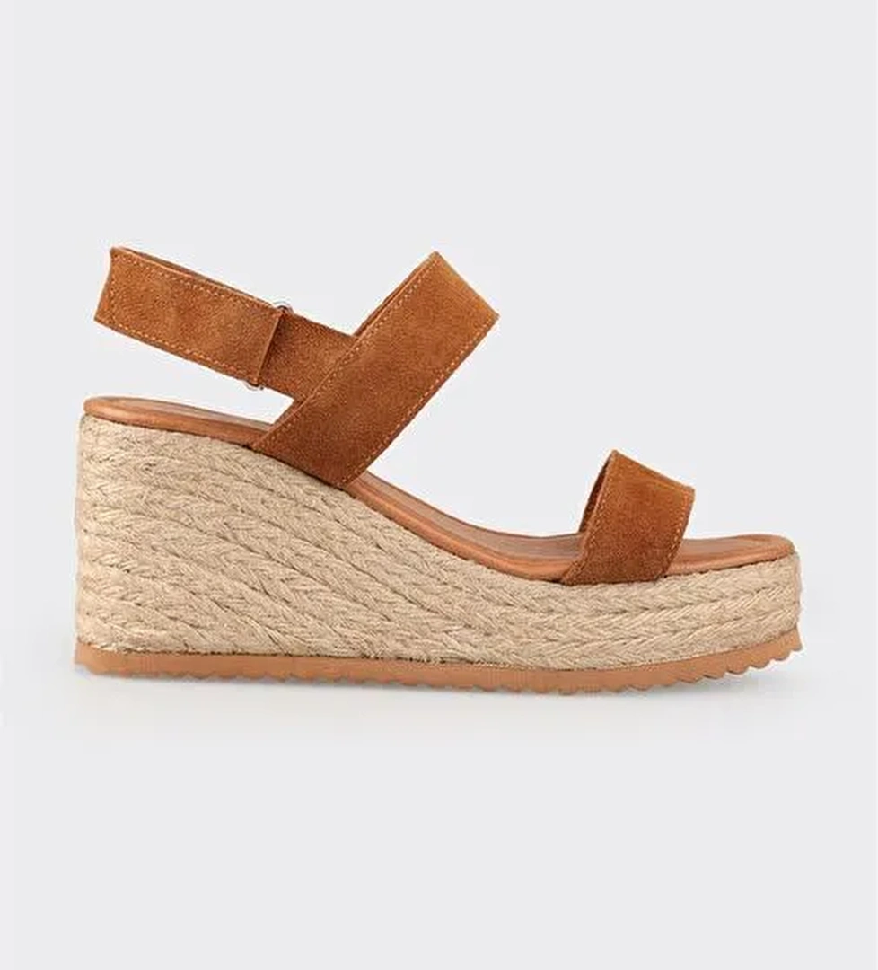 Taba Deri Kadın Espadril - Görsel 1