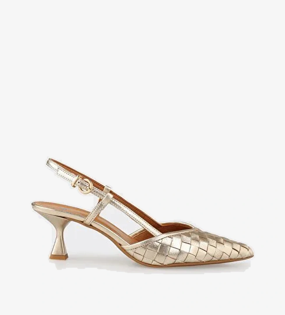 Gold Deri Kadın Günlük Ayakkabı - Görsel 1