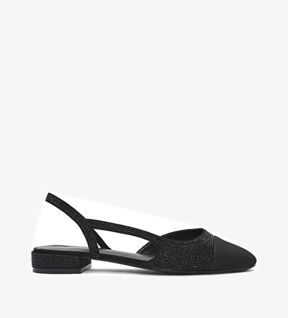 Derimod Derimod Kadın Siyah Arkası Açık Taşlı Babet 25SFE402614 | Boyner Siyah - 1. görsel