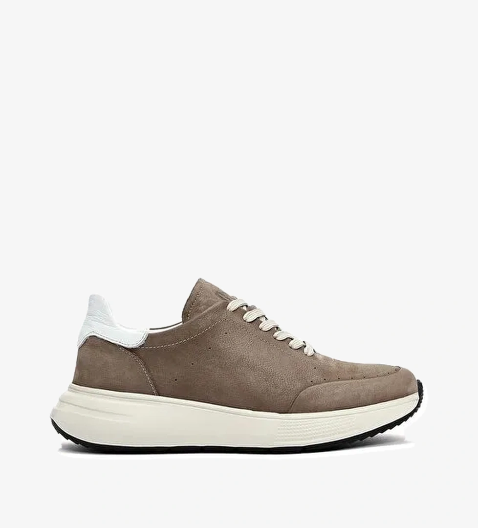 Derimod Derimod Erkek Vizon Bağcıklı Kalın Tabanlı Nubuk Deri Sneaker 25SFD6505V3 Boyner'de! Vizon - 1. görsel