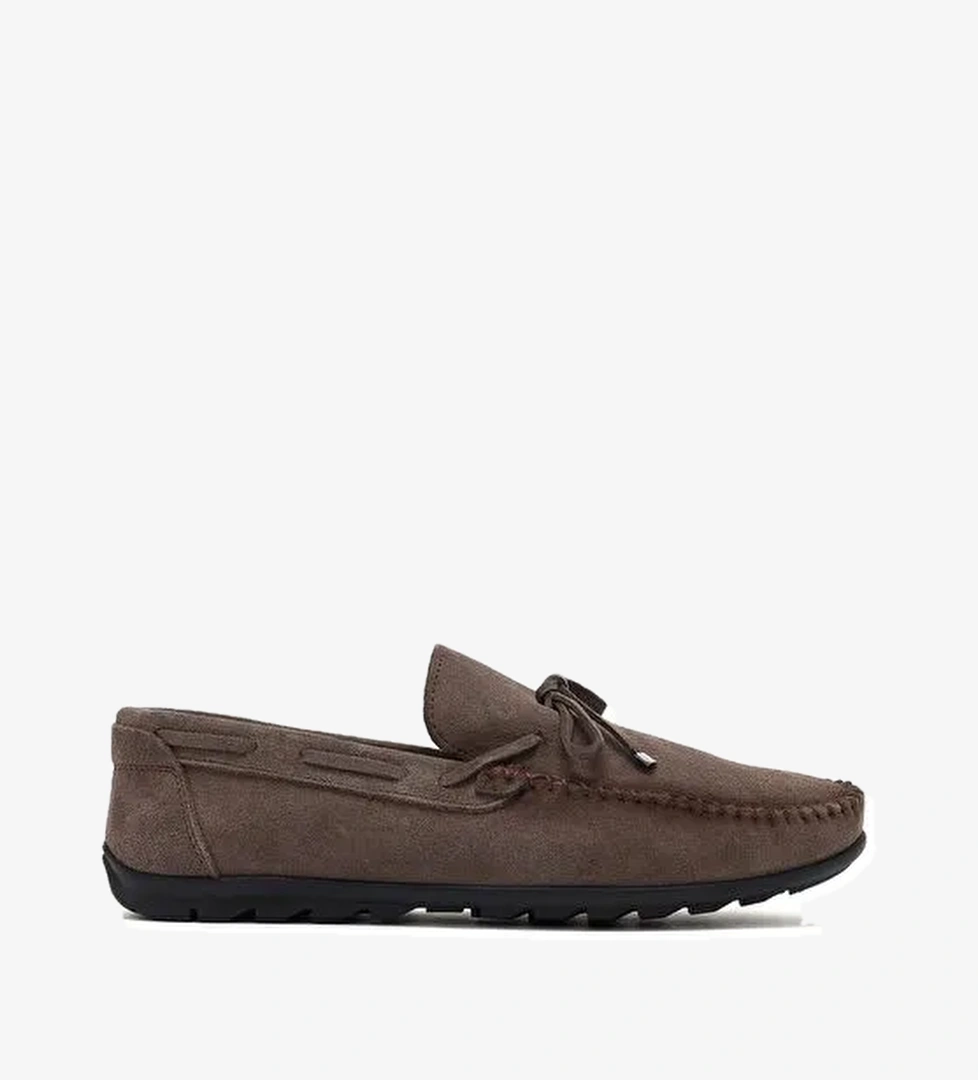 Erkek Vizon Süet Deri Casual Loafer 25SFD754310 - Görsel 1